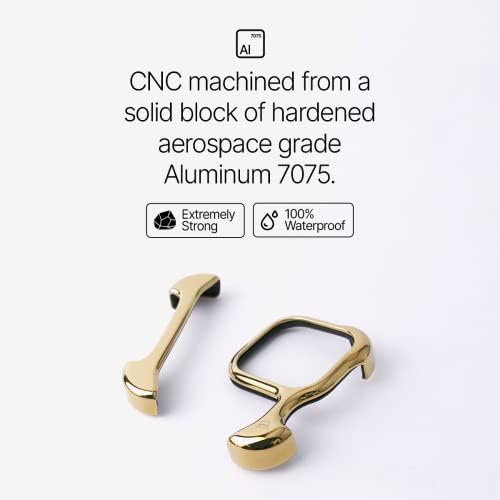 Arc Pulse Designed for iPhone 14 Pro Phone Case (2023), Sleek Minimalist Protective Shock Absorption Aerospace Grade Aluminum Shells + Elastomer Inlays Easy Fit 6.12 inch (Aluminum Mirror Polish Gold) - Image 3
