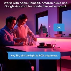 Smart Light Bulb, meross Smart WiFi LED Bulbs Compatible with Apple HomeKit, Siri, Alexa, Google Assistant and SmartThings, Dimmable E26 Multicolor 2700K-6500K RGBWW, 900 Lumens 60W Equivalent, 4 Pack