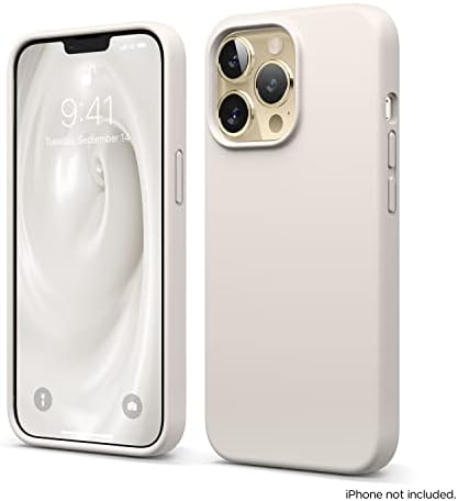 elago Compatible with iPhone 13 Pro Case, Liquid Silicone Case, Full Body Screen Camera Protective Cover, Shockproof, Slim Phone Case, Anti-Scratch Soft Microfiber Lining, 6.1 inch (Stone) - Image 9