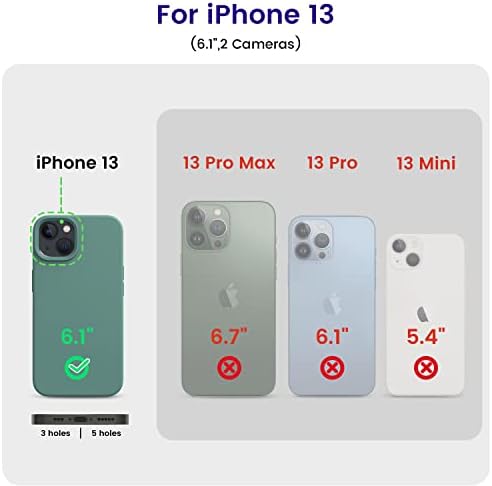 OTOFLY Designed for iPhone 13 Phone Case, Silicone Shockproof Slim Thin Phone Case for iPhone 13 6.1 inch Midnight Green - Image 5