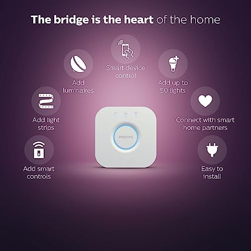 Philips Hue White and Color Ambiance Smart BulbStarter Kit - Includes a Bridge, Dimmer Switch, and (2) 60W A19 LED Smart Color Changing Bulbs E26 - Control with Voice or Hue App - Image 8