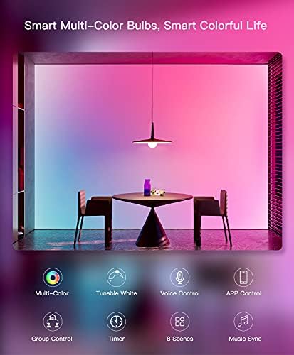 TREATLIFE Smart Light Bulbs 4 Pack, UL Certified 2.4GHz Color Changing Light Bulb, Works with Alexa Google Home, A19 E26 Dimmable LED Light Bulb 9W 800 Lumen for Party Decoration, Smart Home Lighting - Image 5