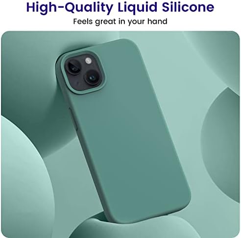 OTOFLY Designed for iPhone 13 Phone Case, Silicone Shockproof Slim Thin Phone Case for iPhone 13 6.1 inch Midnight Green - Image 4