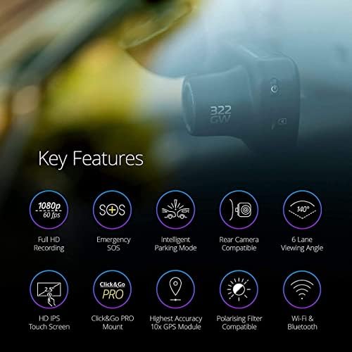 Nextbase 322GW Dash Cam Mini with APP- Full 1080p/60fps HD Recording in Car Camera- 6 Lane Wide Front View- Wi-fi GPS Bluetooth- Parking Mode- Night Vision- Loop Records- Polarizing Filter Compatible - Image 3