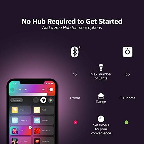 Philips Hue (1) Motion Sensor with (2) 75W A19, E26 White and Color Ambiance LED Smart Color-Changing Bulbs - Control with Hue App - Works with Alexa, Google Assistant, and Apple Homekit - Image 8