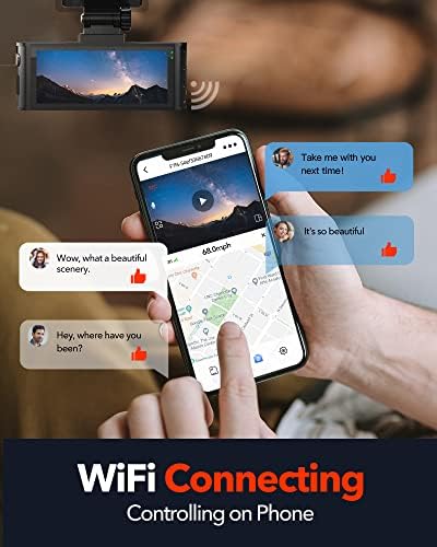 REDTIGER F7N 4K Dash Cam Front and Rear,Built-in WiFi GPS 4K+1080P Dual Dash Camera for Cars,3.18 inch Display Dashcam,170° Wide Angle Dashboard Camera Recorder, Night Vision,Parking Monitor - Image 4