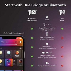 Philips Hue 60W A19 White and Color Ambiance LED Smart Color Changing Bulbs – Pack of 3 – E26 – Indoor – Control with Hue App – Works with Alexa, Google Assistant and Apple HomeKit