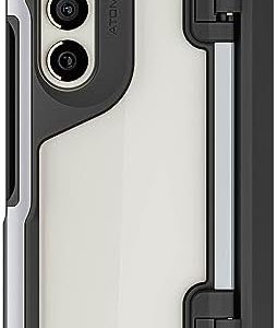 Ghostek ATOMIC slim Samsung Galaxy Fold 5 Case Crystal Clear Back with Aluminum Metal Bumper Premium Rugged Tough Heavy Duty Shockproof Protection Phone Cover Designed for 2023 Z Fold5 (7.6″) (Silver)