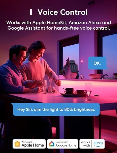 Smart Light Bulb, meross Smart WiFi LED Bulbs Compatible with Apple HomeKit, Siri, Alexa, Google Assistant and SmartThings, Dimmable E26 Multicolor 2700K-6500K RGBWW, 900 Lumens 60W Equivalent, 4 Pack - Image 2