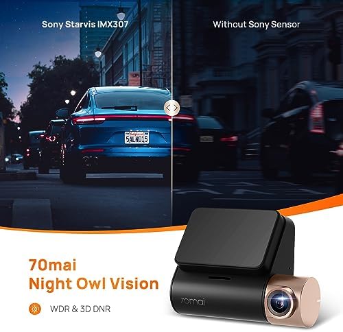 70mai Dash Cam Lite, 1080P Full HD, Smart Dash Camera for Cars, Sony IMX307, Built-in G-Sensor, 130° Wide Angle FOV, WDR, Night Vision, Loop Recording - Image 3