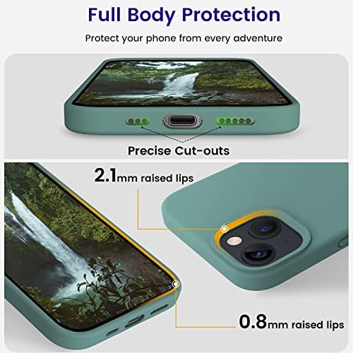OTOFLY Designed for iPhone 13 Phone Case, Silicone Shockproof Slim Thin Phone Case for iPhone 13 6.1 inch Midnight Green - Image 3