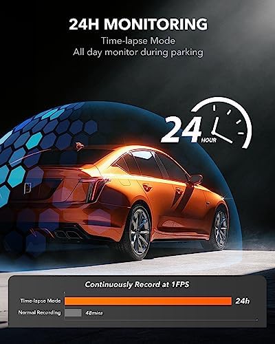 WOLFBOX G840S 12" 4K Mirror Dash Cam Backup Camera, 2160P Full HD Smart Rearview Mirror for Cars & Trucks, Front and Rear View Dual Cameras, Night Vision, Parking Assistance, Free 32GB Card & GPS - Image 5