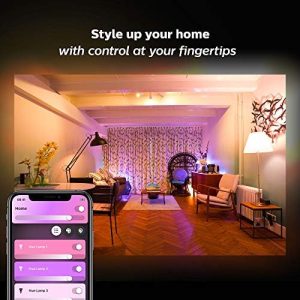Philips Hue (1) Motion Sensor with (2) 75W A19, E26 White and Color Ambiance LED Smart Color-Changing Bulbs – Control with Hue App – Works with Alexa, Google Assistant, and Apple Homekit