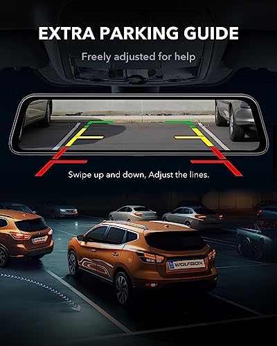 WOLFBOX G840S 12" 4K Mirror Dash Cam Backup Camera, 2160P Full HD Smart Rearview Mirror for Cars & Trucks, Front and Rear View Dual Cameras, Night Vision, Parking Assistance, Free 32GB Card & GPS - Image 8
