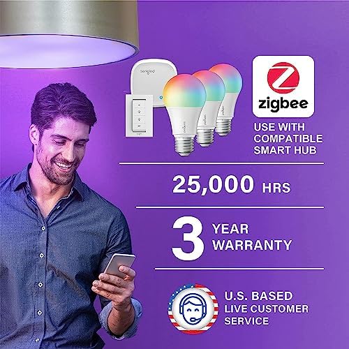 Sengled Color Changing Bulbs That Compatible with Alexa, Google Home, 3 Pack Starter Kit with Smart Switch, RGB Light A19 E26 Dimmable LED 60W Equivalent, 800LM, 5 Piece Set, White, 3 Count - Image 6