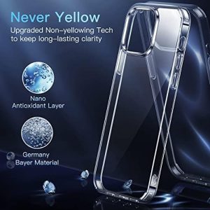 CASEKOO Crystal Clear Designed for iPhone 13 Pro Case, [Not Yellowing] [Military Drop Protection] Shockproof Protective Phone Case 6.1 inch 2021 (Clear)