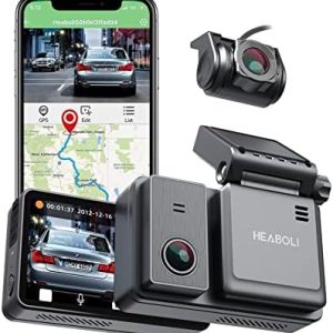 Heaboli 4K Dual Dash Cam Front and Rear, Wi-Fi GPS, 3 Inches IPS Touch Screen, Car Camera Driving Recorder with Night Vision, Parking Mode