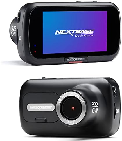 Nextbase 322GW Dash Cam Mini with APP- Full 1080p/60fps HD Recording in Car Camera- 6 Lane Wide Front View- Wi-fi GPS Bluetooth- Parking Mode- Night Vision- Loop Records- Polarizing Filter Compatible