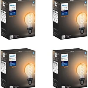 Philips Hue 551796-4 Smart Filament, 4 Pack, G25, 4 Count